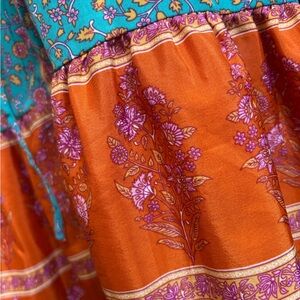 Floral Orange and Teal Dress